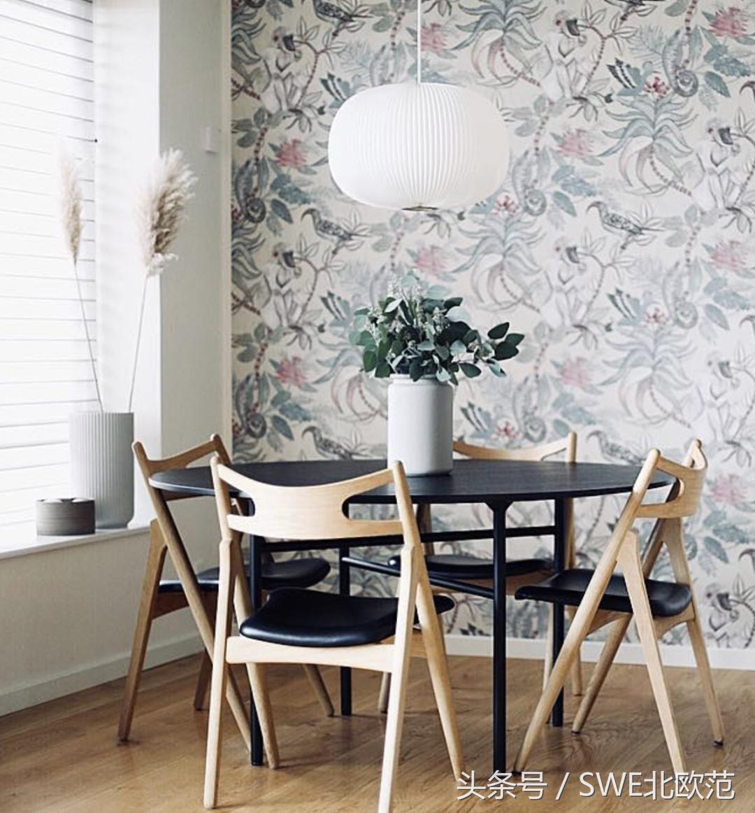 2.7米宽的餐厅怎么放圆餐桌,北欧实木圆餐桌