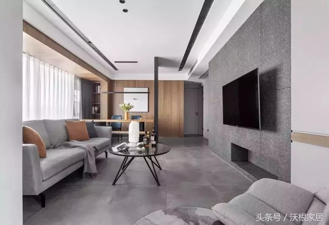 简约风格地砖是灰色配什么踢脚线,灰色哑光地砖800*800铺贴效果