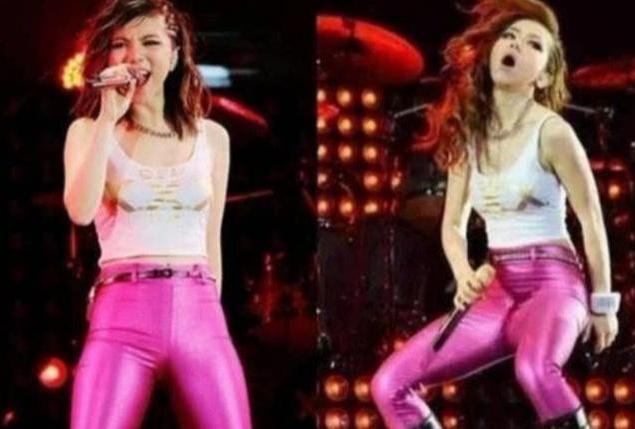 邓紫棋的皮裤怎么穿好看,邓紫棋黑色紧身弹力裤穿搭