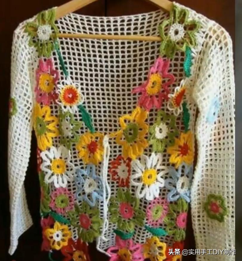 祖母方格编织长款外套教程,针织作品70款简约