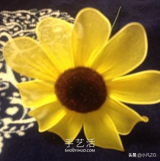简单的丝网花制作教程,向日葵丝网花制作没有胶枪