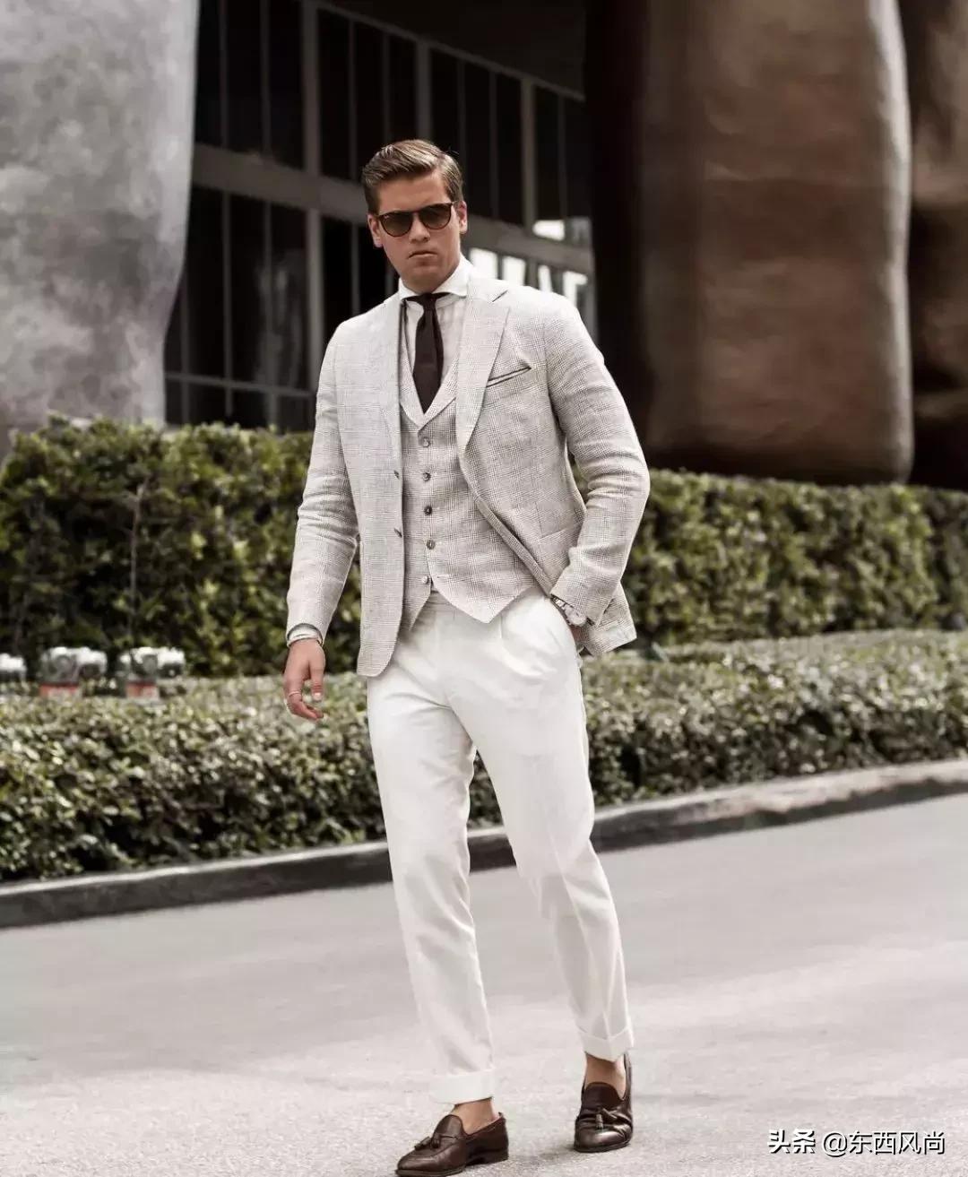 比较时尚比较酷的西装穿搭法,男装穿搭博主型男西装