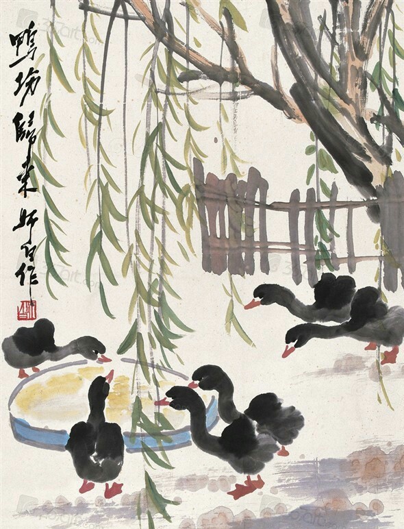 娄师白小鸭子画法,娄师白小鸭子