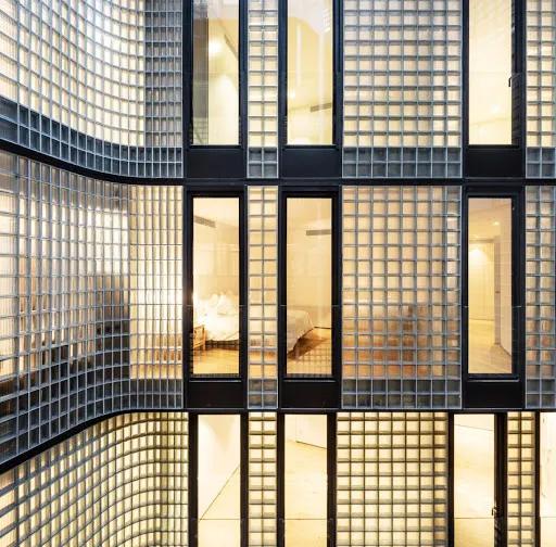 玻璃砖做公寓效果图 (公寓楼改造效果图)