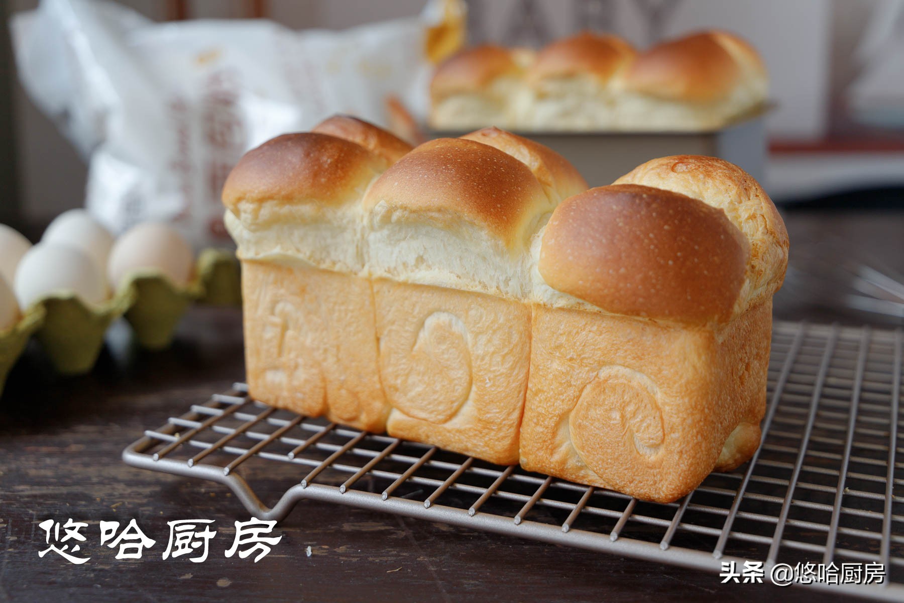 这款手工厚切吐司口感湿润绵密,爆发力强的吐司