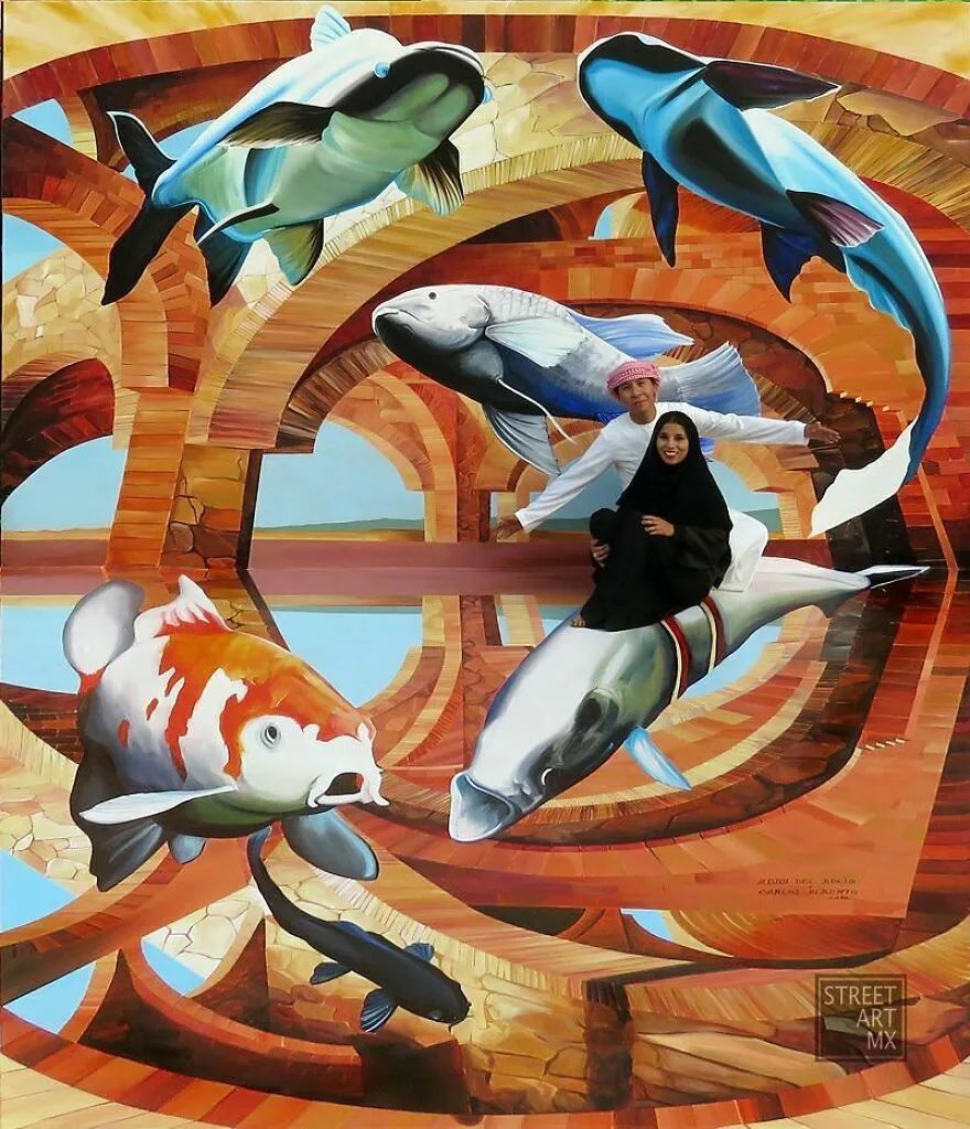 3d墙体彩绘画,怎么在墙面彩绘3d画