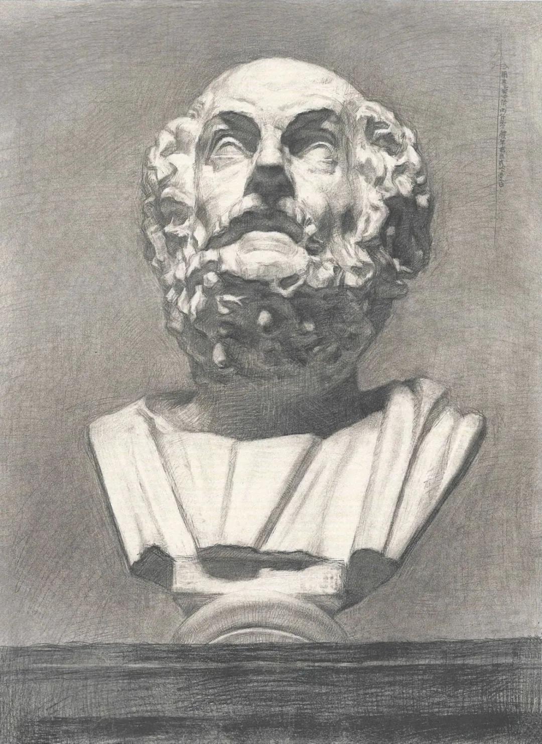 素描石膏像大师作品,石膏像名师