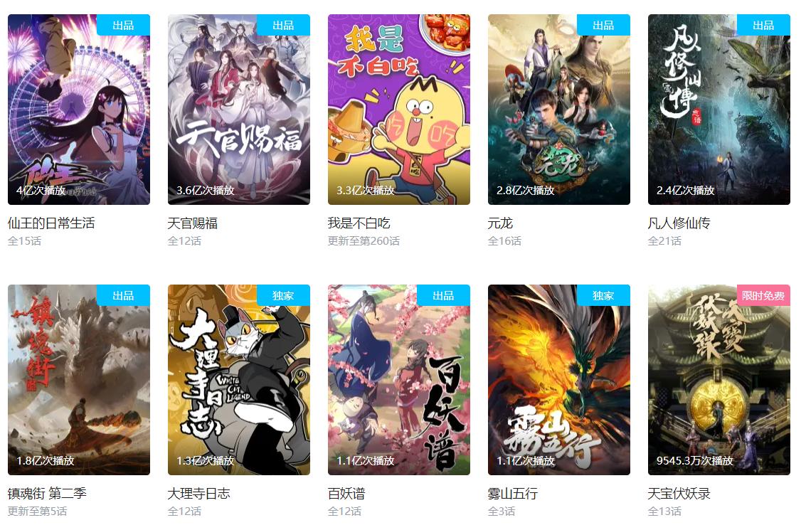 国漫排行榜前十名古风超燃,好看的国漫前十名仙侠