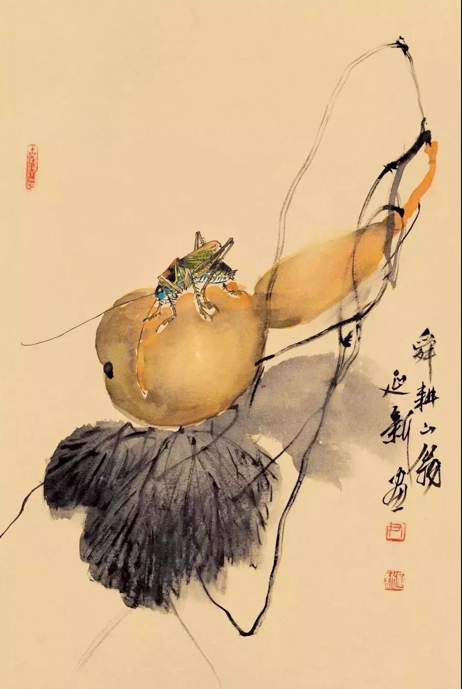 齐白石水墨小品欣赏,齐白石虫草长卷