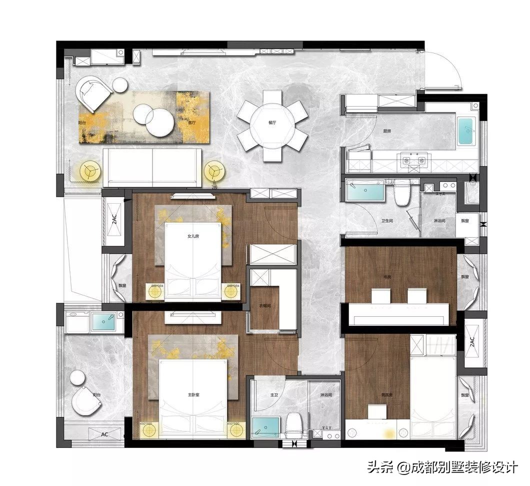 华润置地紫境137样板间,华润102平米装修效果图
