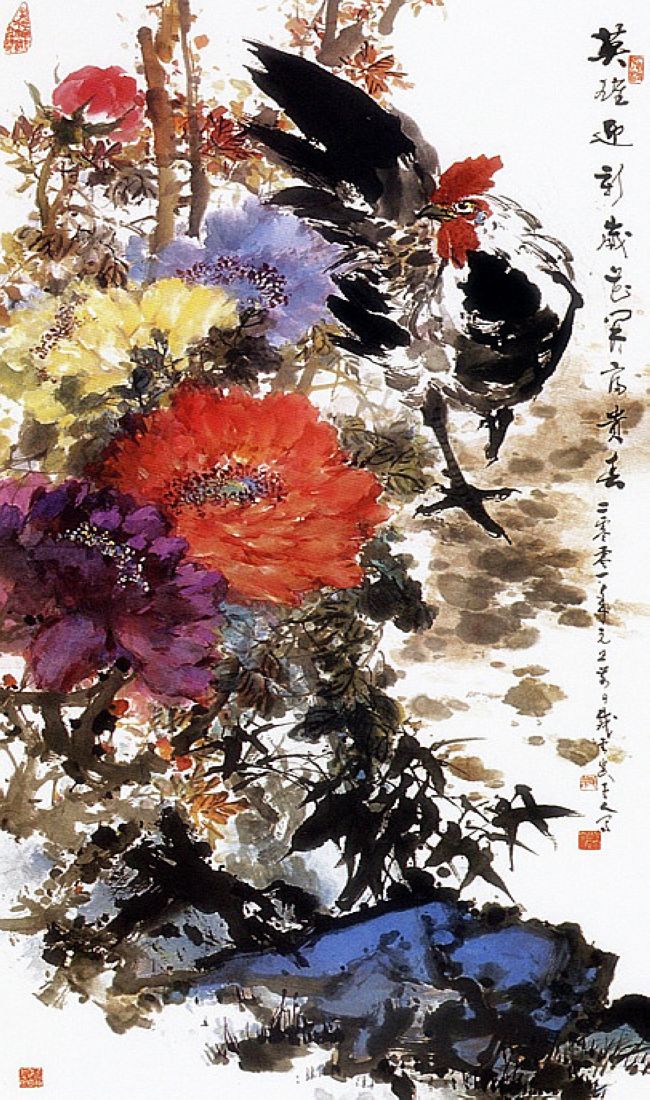 陈明谋国画作品欣赏,繁中手绘