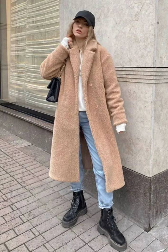 大码显瘦羊羔毛外套,羊羔毛外套的有效穿搭