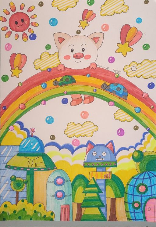 暑假儿童画一年级作品,儿童画合集