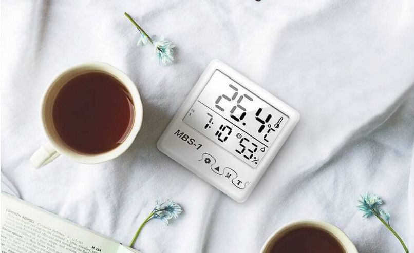 超薄款长条形电子温度湿度计家用,原装进口温湿度计家用高精度室内