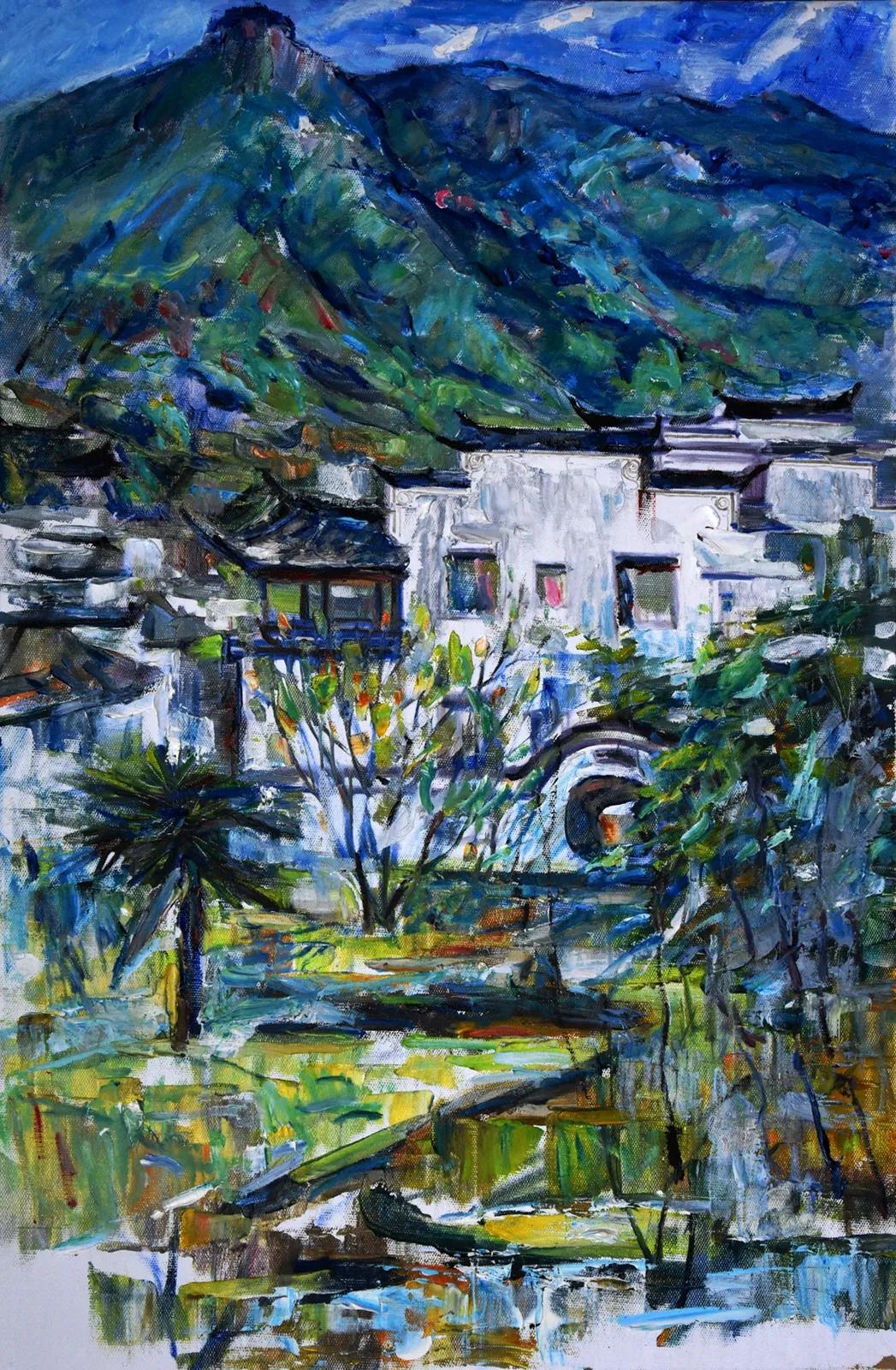 别人都在学校教学，他却身背油画箱带领学生到自然里写生