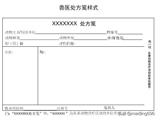兽医处方及处方笺管理,兽医处方药格式