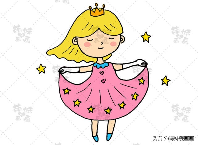 简单又漂亮的小公主简笔画,简单又好看的小公主简笔画