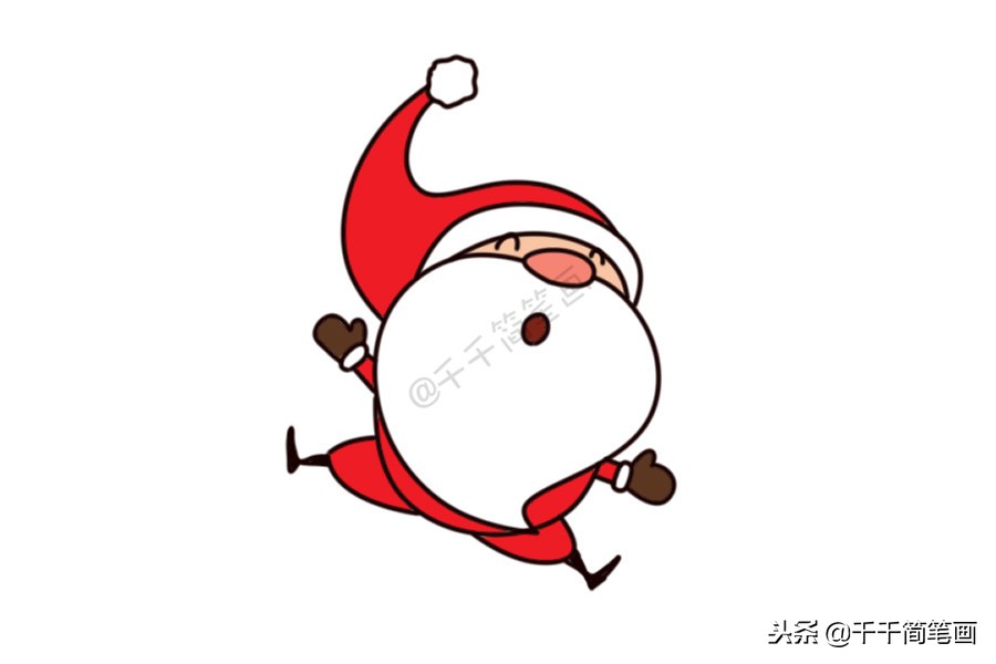 圣诞老人简笔画你收到礼物了吗,圣诞礼物盒简笔画