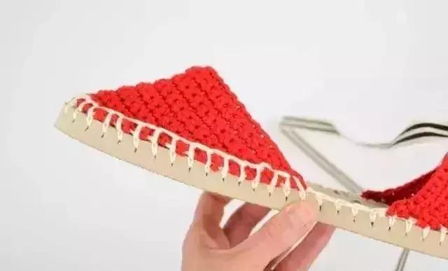 夏天钩的凉鞋,钩一款金鱼休闲凉鞋