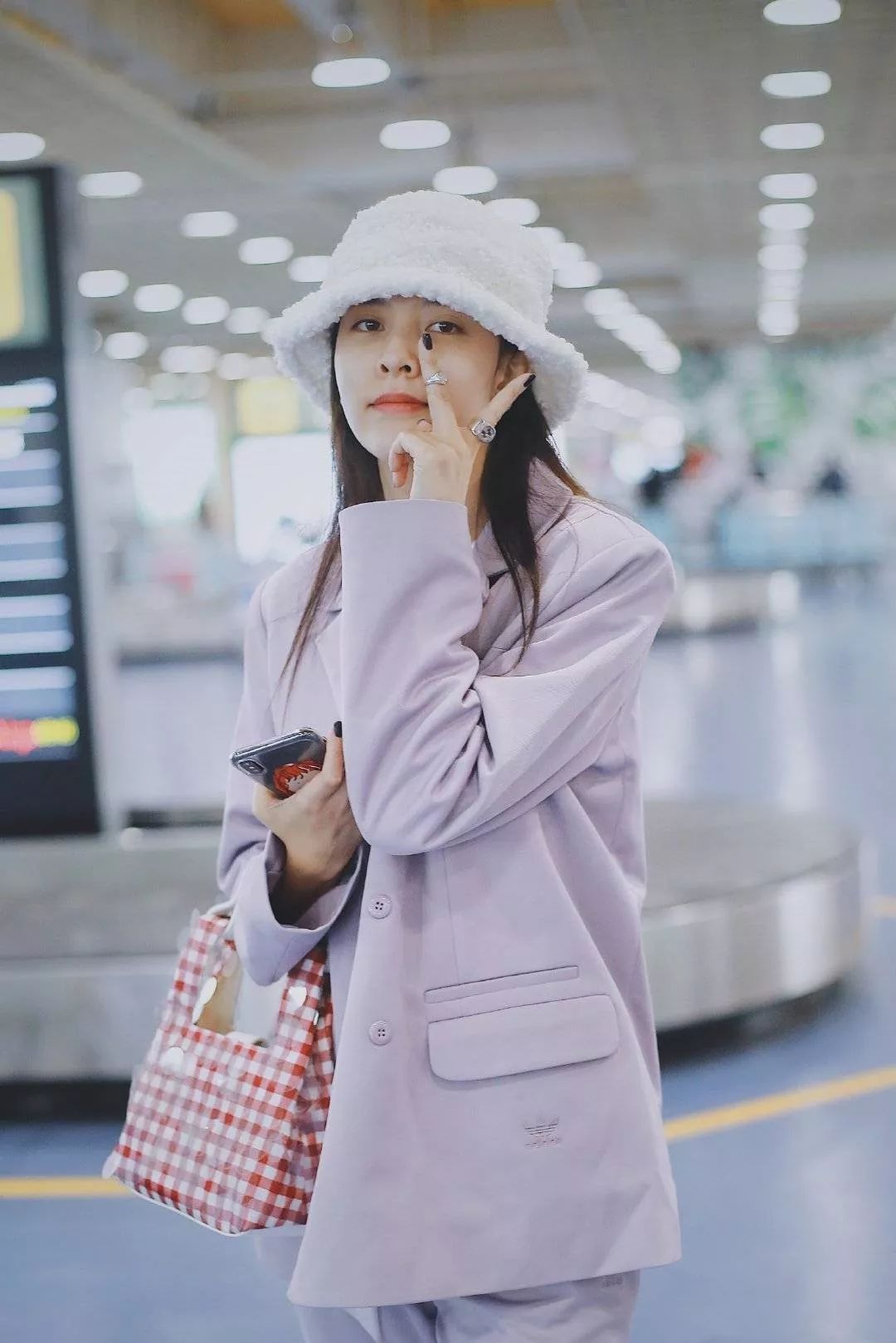 休闲风格羊羔绒渔夫帽,明星同款渔夫帽时髦显瘦又防晒