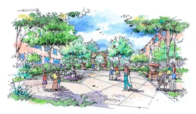 手绘效果图设计详解,干货五幅景观手绘效果图步骤图解