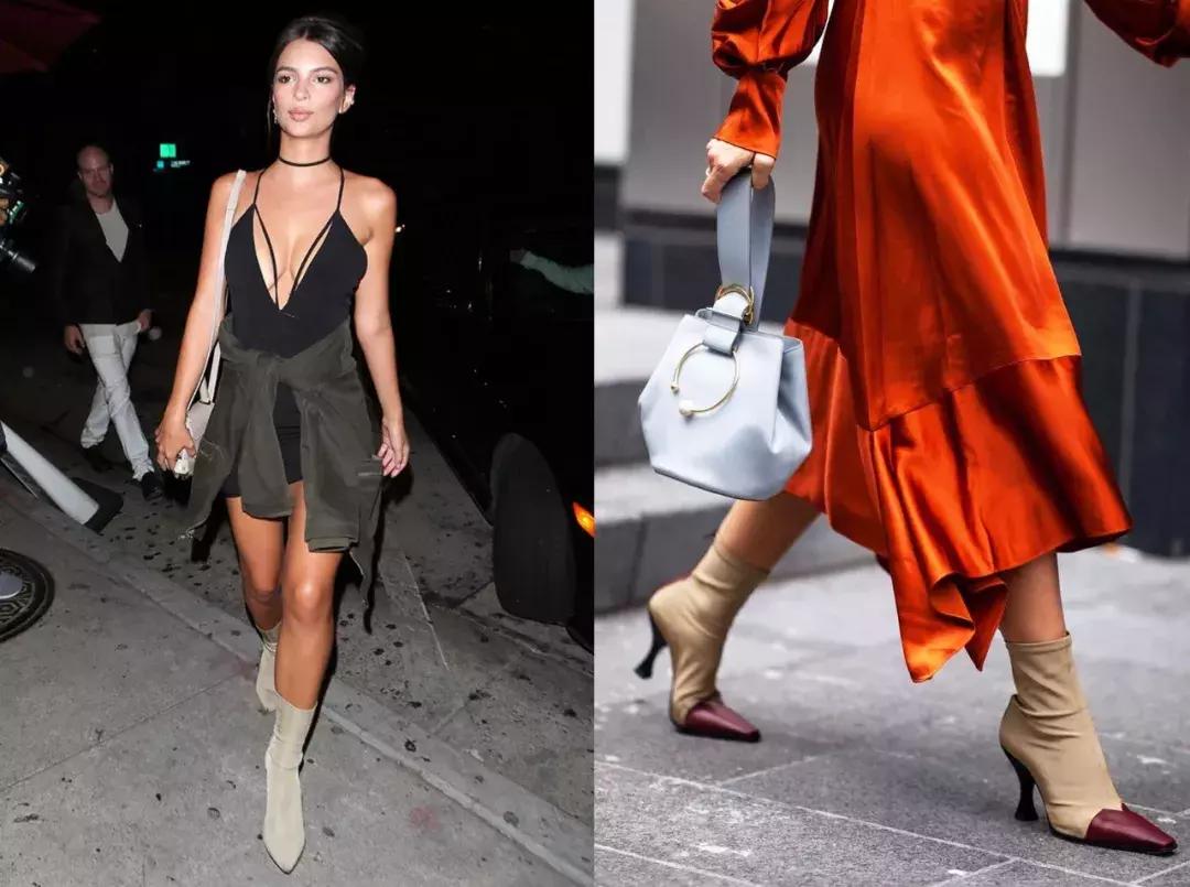 袜靴裙装解锁超能打的时髦组合,袜靴穿搭裙子