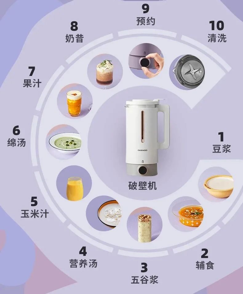 破壁机煮豆浆推荐,煮粥煮果茶破壁机