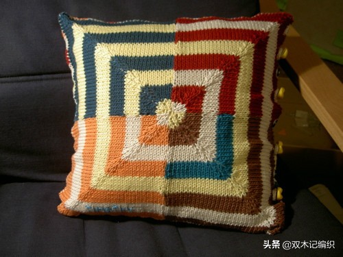 棒针编织漂亮的方块毯子,编织毯子棒针花样左右交叉