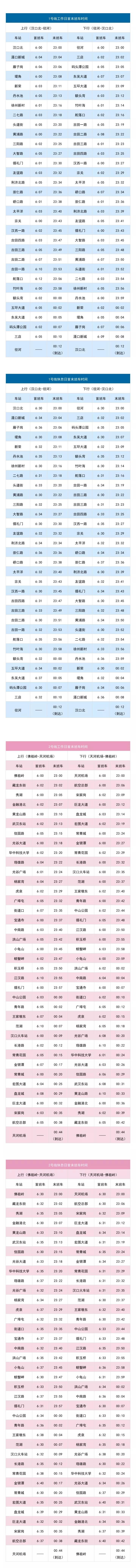 看不懂武汉地铁发车时刻表,武汉地铁运营时间最晚一班车