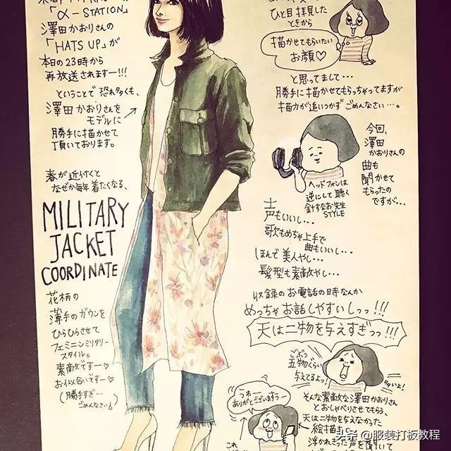 时尚穿搭手绘服装设计,纯手绘服装搭配设计稿