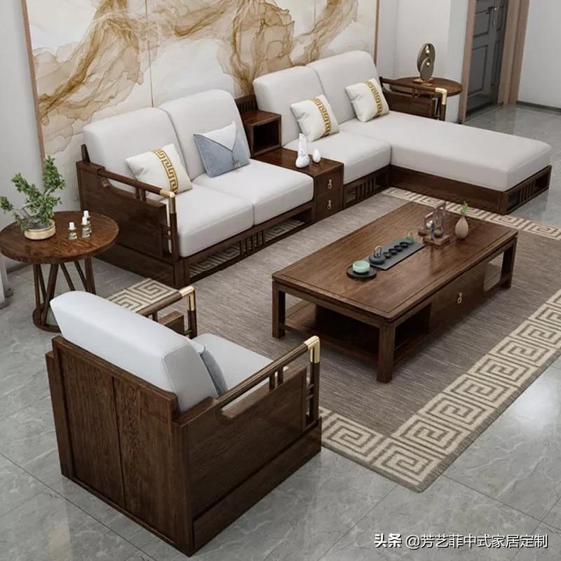 新中式沙发带贵妃榻合适吗,客厅沙发带贵妃位好看吗
