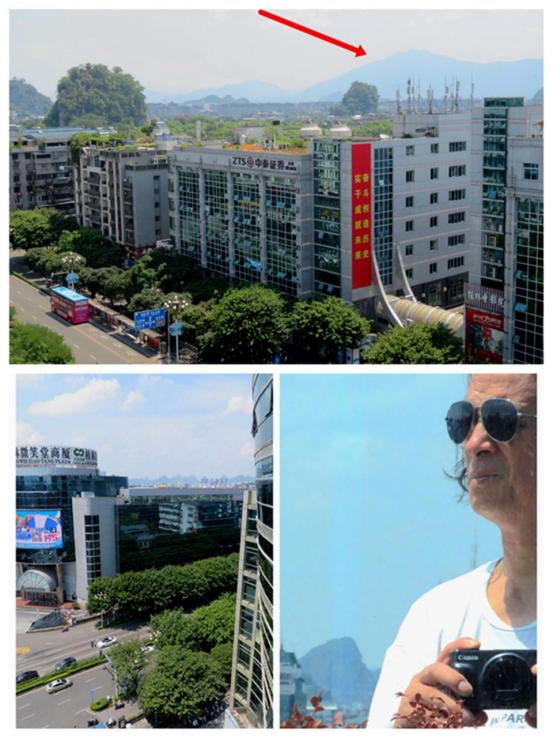 桂林，尧山的土神奇了！竟“烧”到市中心高楼上