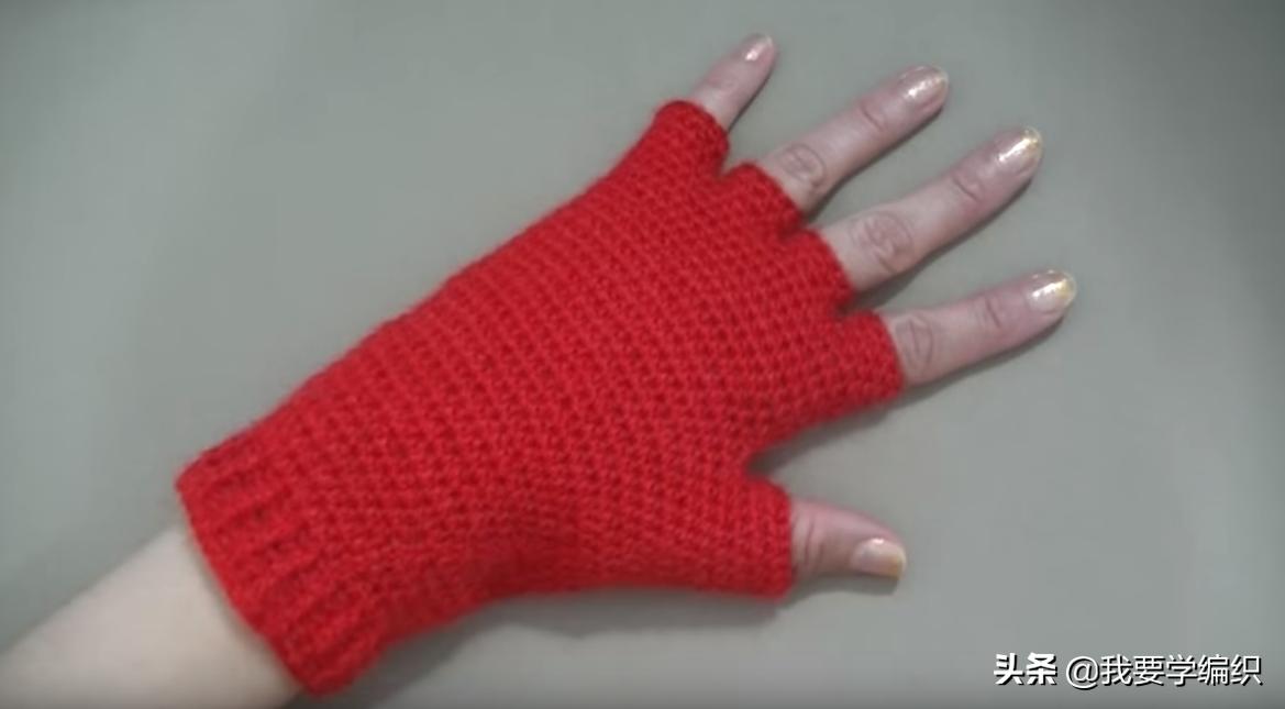 最新单指手套编织教程,五指露指手套编织教程新手