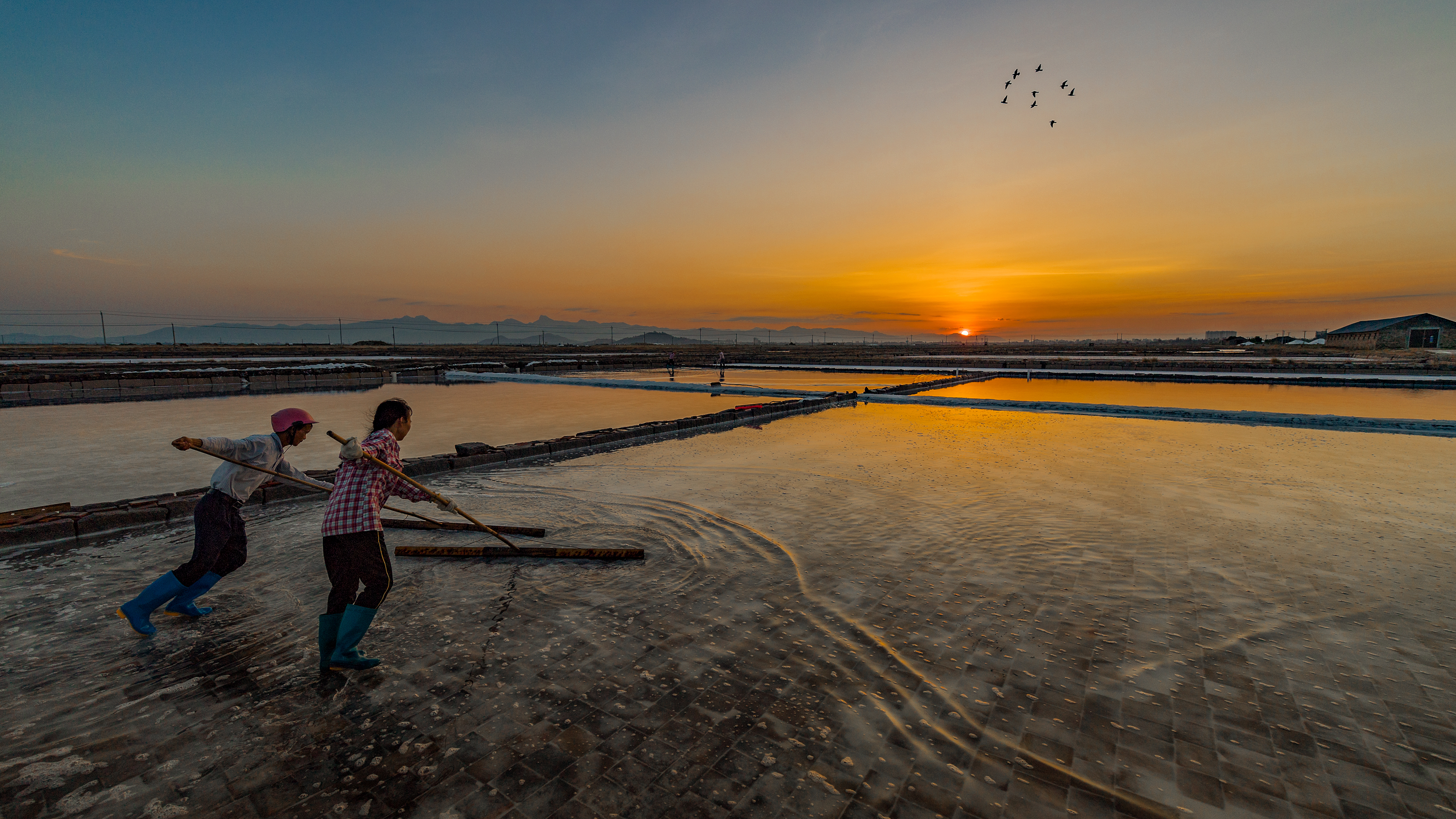 看日出海盐,看日出视频盐池
