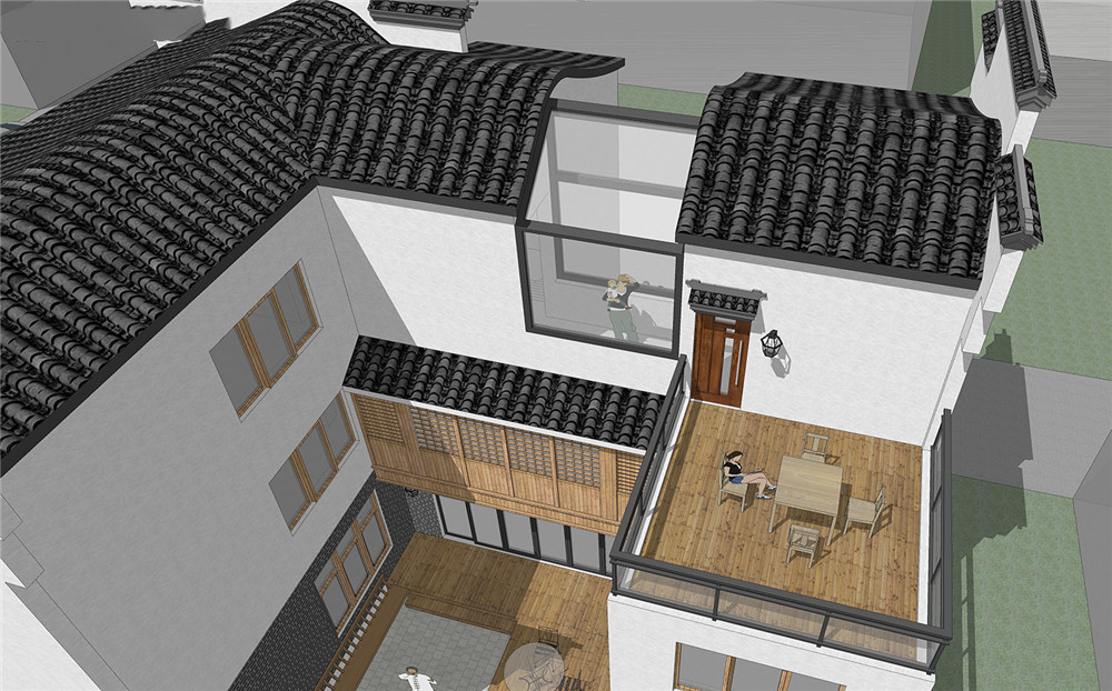 徽派中式自建独栋庭院小别墅,自建徽派中式小别墅100平米