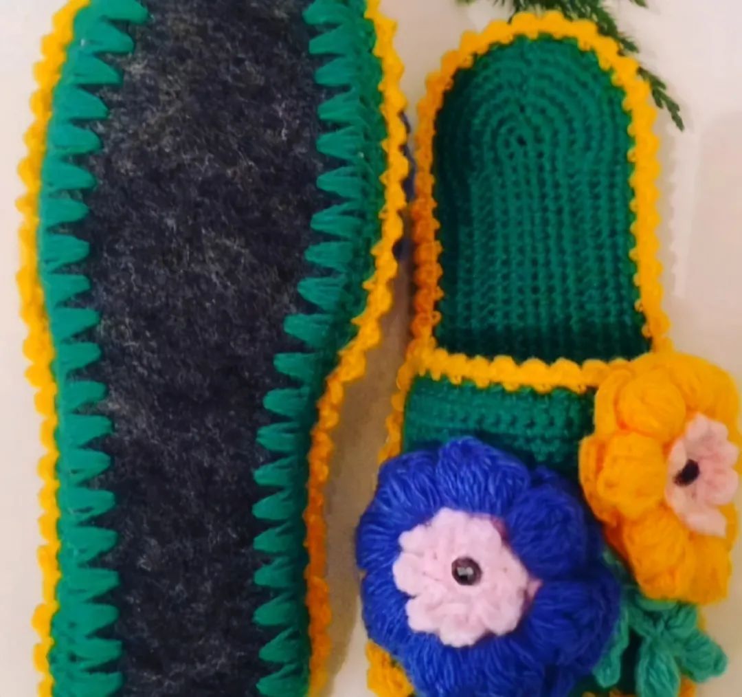 钩编拖鞋花式,教你钩织漂亮的大人拖鞋