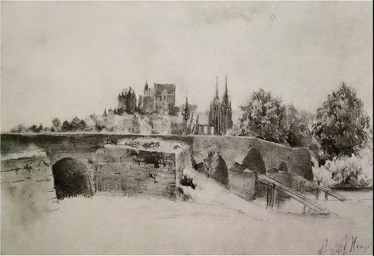 阿道夫门采尔速写作品,门采尔高清速写作品图片