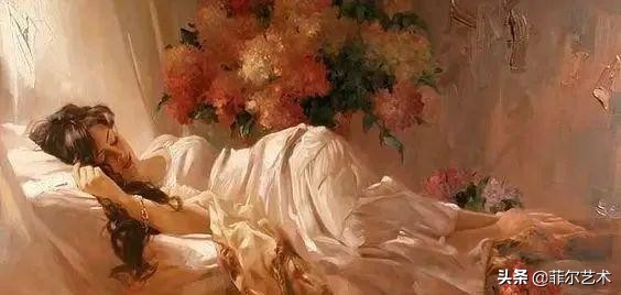 现代艺术油画中的美人,阳光美少女图片绘画