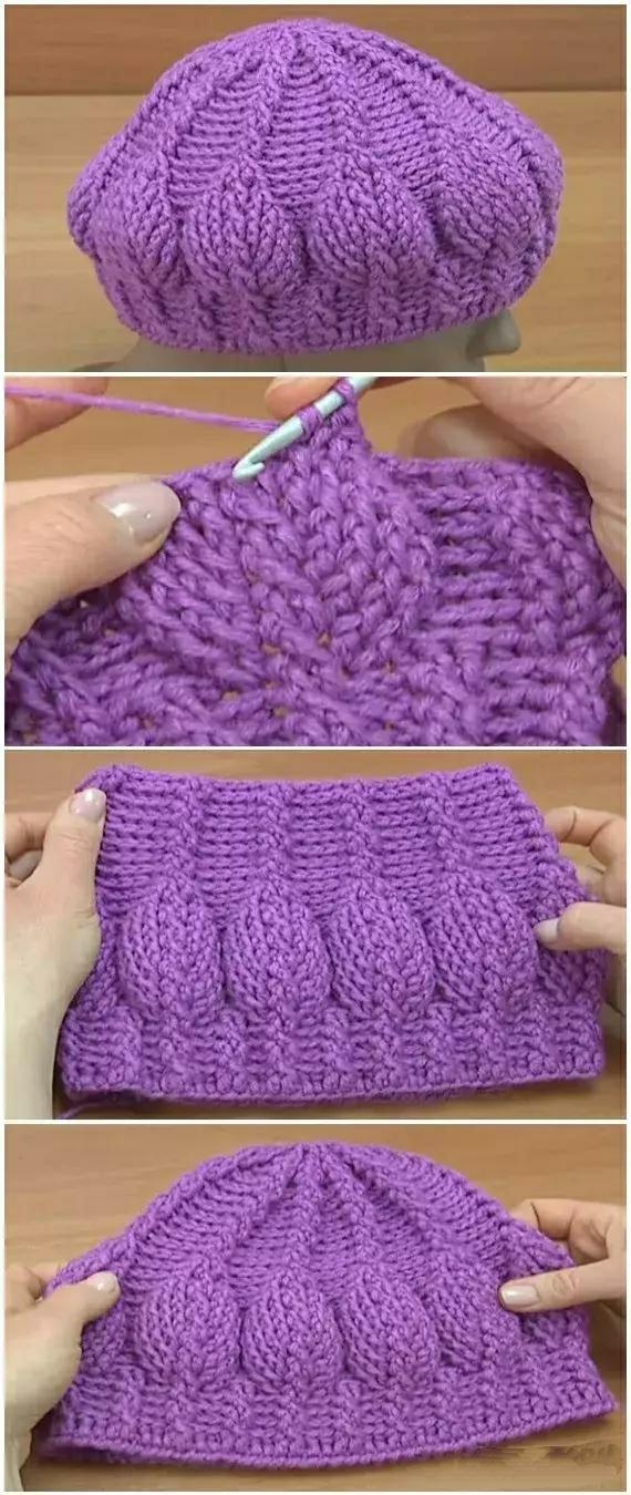 1-3岁宝宝护耳帽子钩法图解,6-12岁儿童帽子针织教程图解