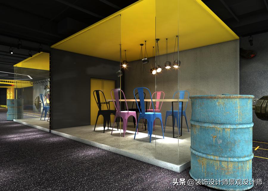 公司健身房设计效果图,书房健身房二合一设计效果图