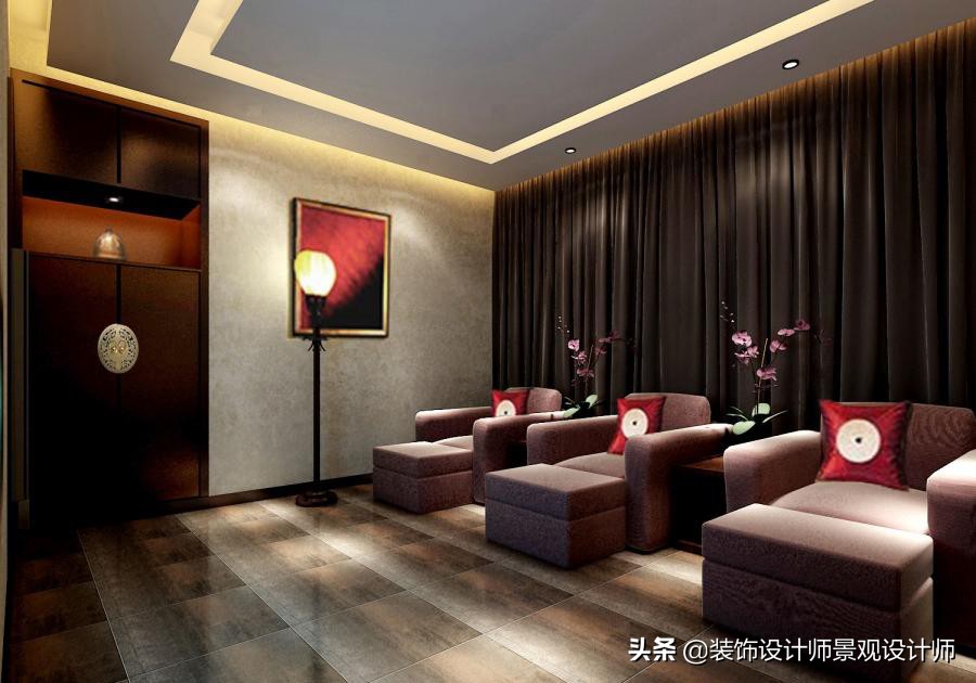 50平米禅意中医养生馆设计图,中医养生理疗会所设计