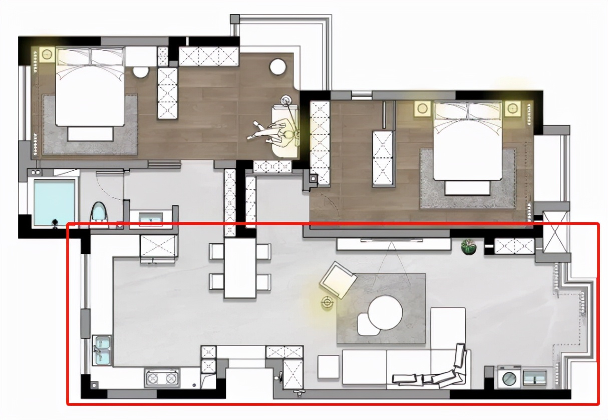 餐客一体通阳台设计,客餐厨阳台一体