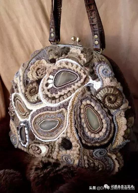 厉害了，极美爱尔兰钩花包包，看了这个才是真服气