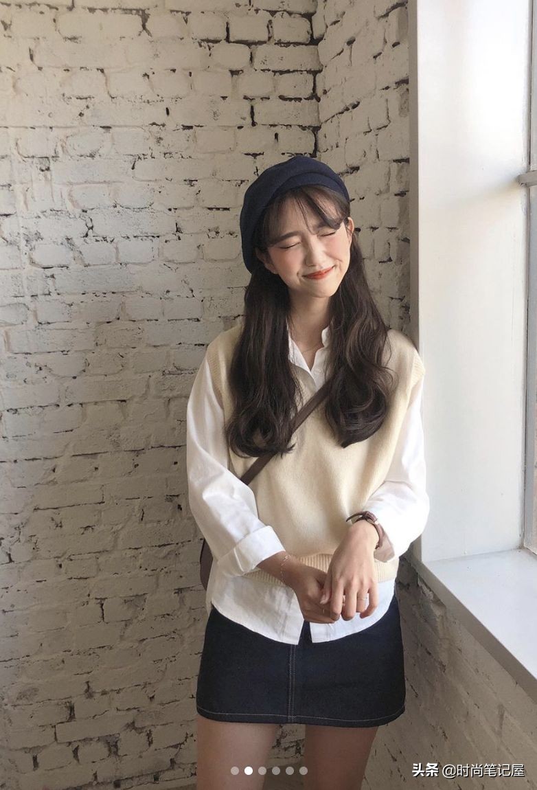 爆款撞色慵懒风毛衣穿搭,毛衣衬衫外套长款慵懒风穿搭