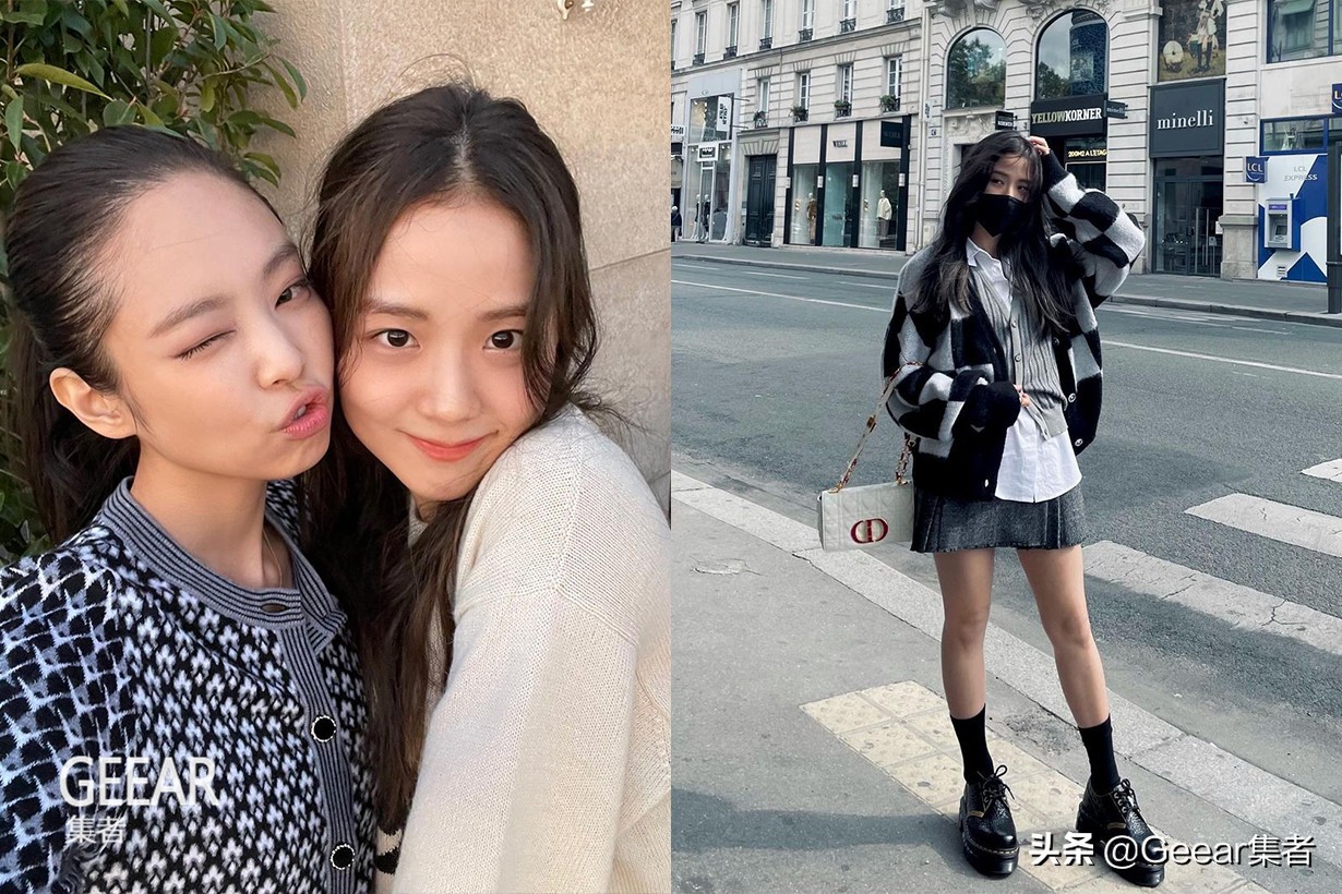 jennie参加巴黎时装周紫色上衣,jennie和jisoo去巴黎视频