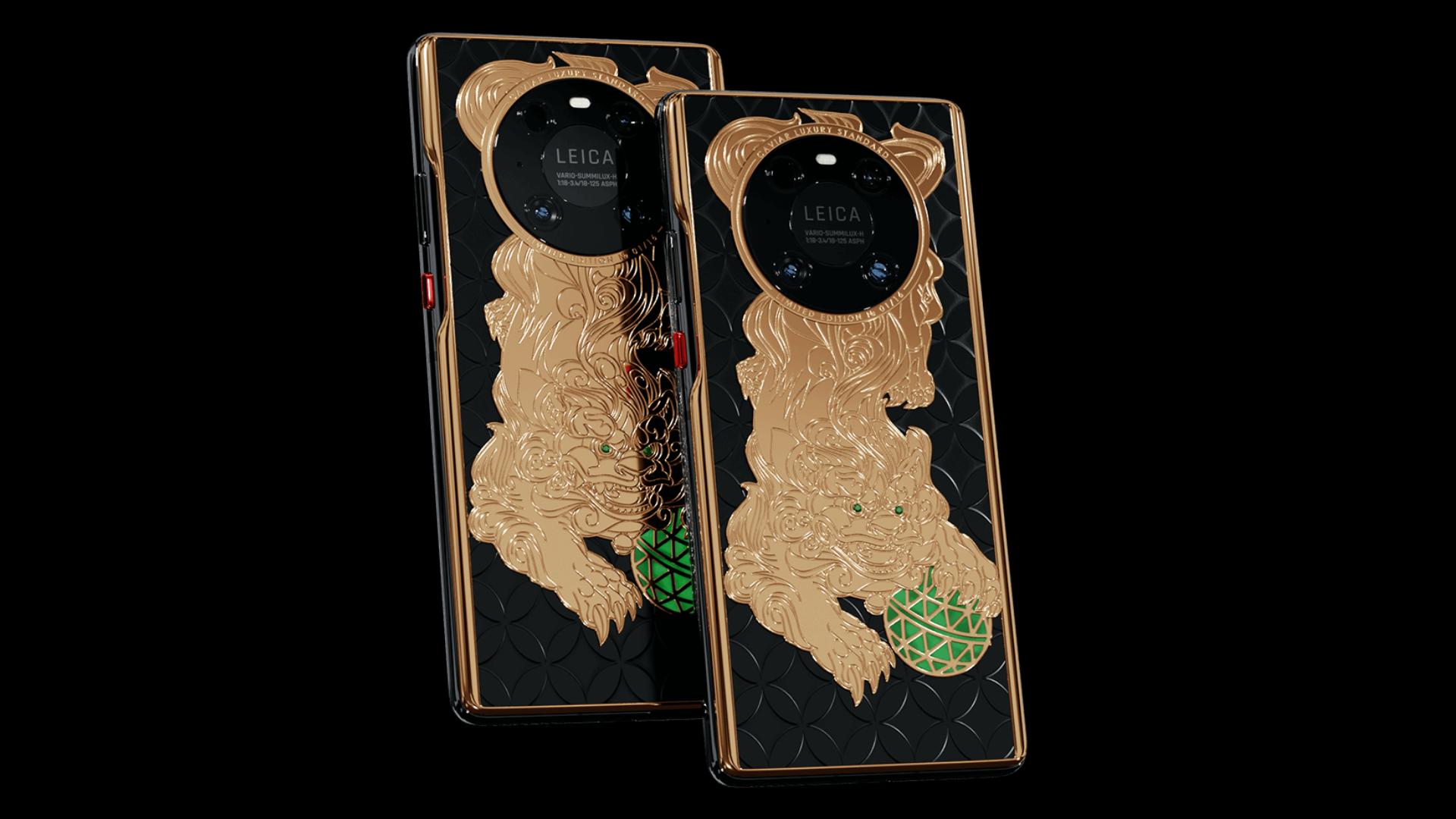 黄金打造的华为手机,黄金翡翠华为手机