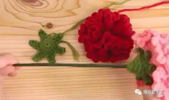 钩针康乃馨花束图解,母亲节康乃馨花束手工制作简单