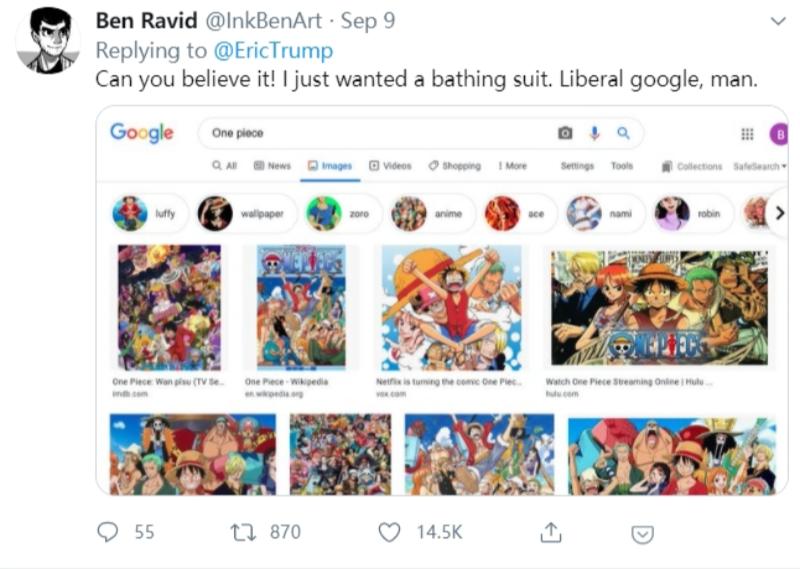 特朗普儿子因搜到《灵能百分百》图片怒喷谷歌蛊惑人心，惨遭群嘲