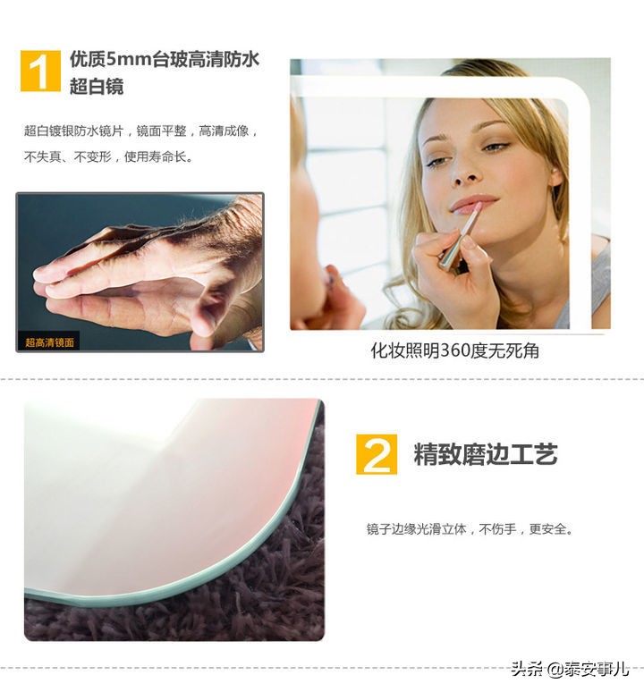 多功能网红led化妆镜,网红led化妆镜折叠便携带灯