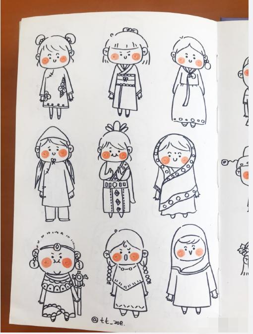 开心的小人简笔画,跪着的小人简笔画